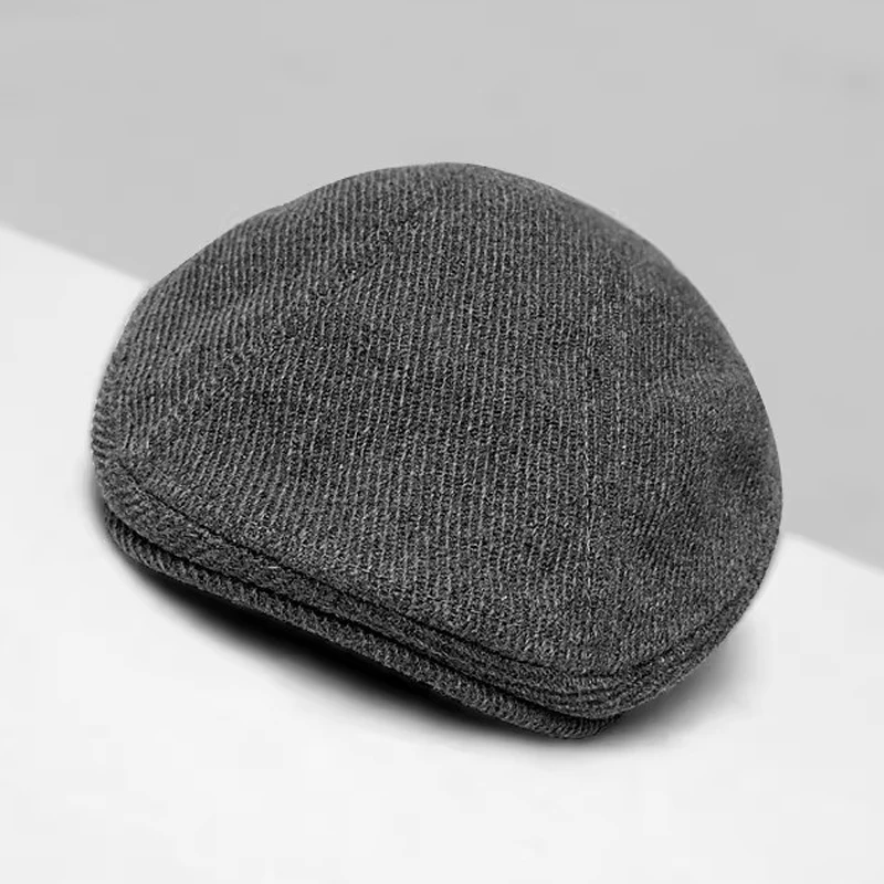

Foldable Mens Newsboy Flat Cap-Big Head 60-62cm Men Flat Cap Irish Cabbie Wool Blend Tweed
