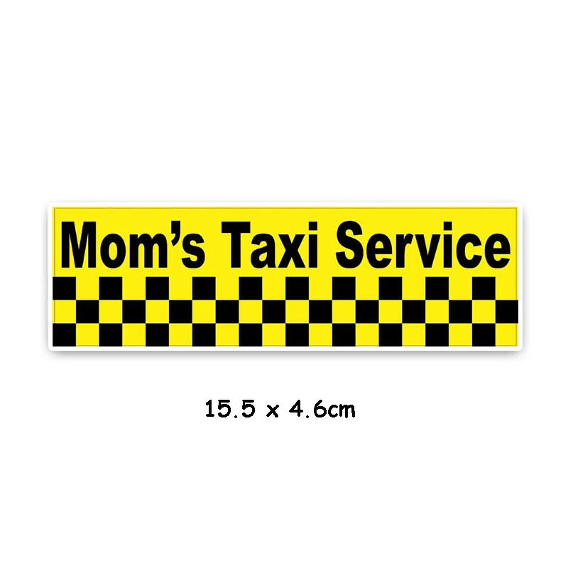 Personality Customization MOM 'S TAXI SERIVCE Funny Retro-reflective Letters Car-styling Car Sticker Decals 15.5*4.6cm