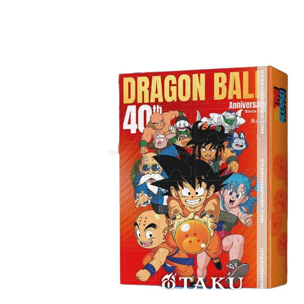 Nuevo calendario de Adviento de Navidad de Dragon Ball acrílico 2d, caja ciega de cuenta regresiva del 40 aniversario, figuras periféricas, juguete de regalo de Navidad