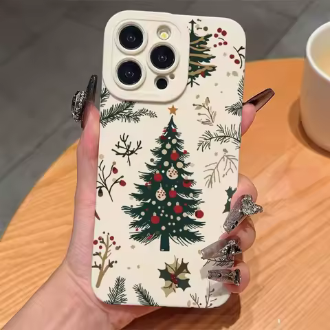 Festival Christmas Tree Soft TPU Phone Case For Samsung Galaxy S23 S24 S25 Ultra S22 S21 S20 Plus FE A15 A35 A54 A55 Cover