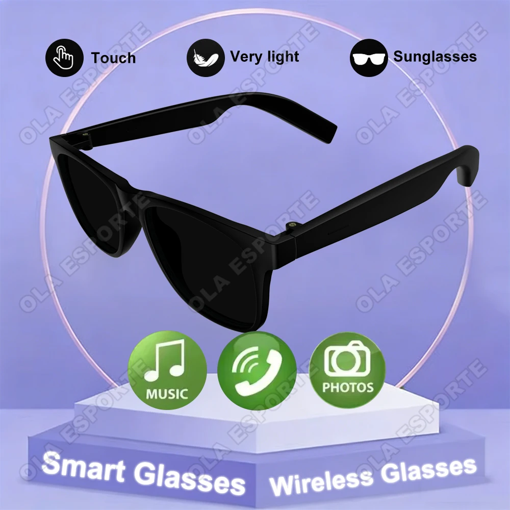 AI Voice Smart Bluetooth Music Glasses For Men Wome Audio Glasses With Speakers Music Glasses Sunscreen Sunglasses UV Protection