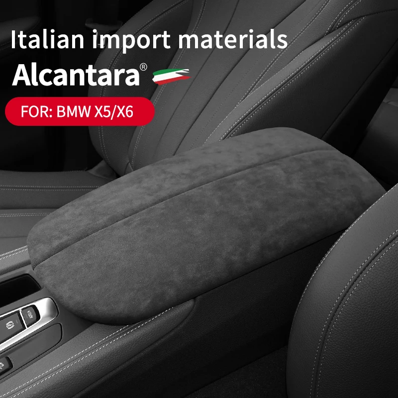 

For BMW X5 2014-2018, X6 2015-2019, X5 X6 2008-2013 Armrest Lid Car Trim Interiors Alcantara Cover Pad Sheath Shell Panel