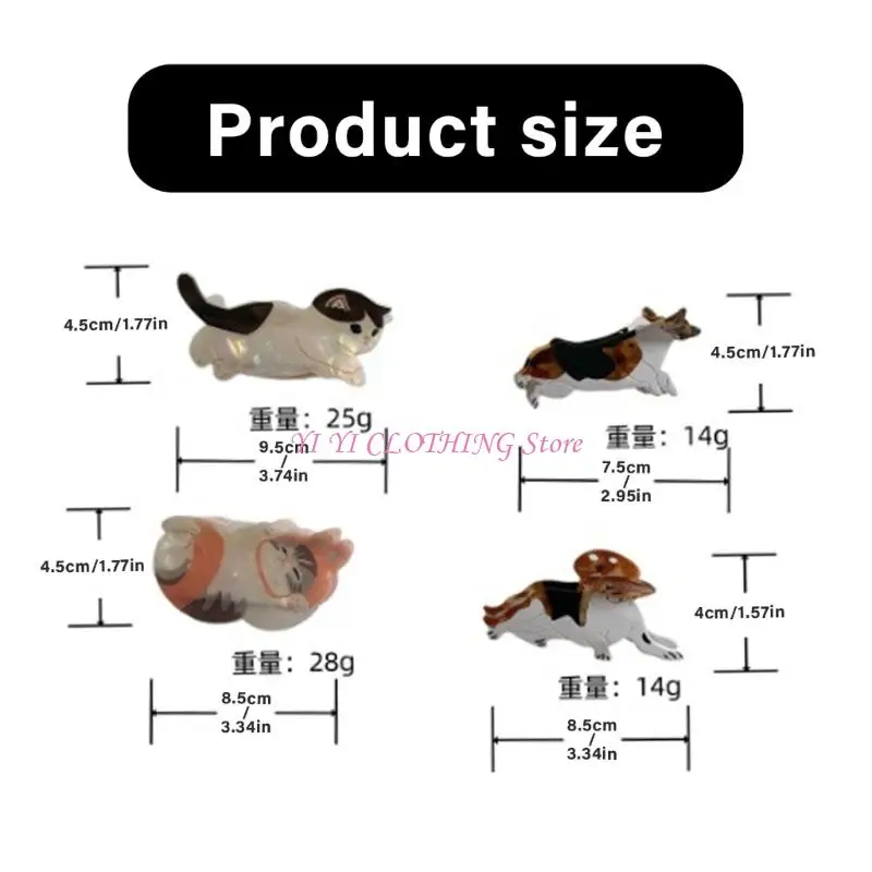 N5KF Hiện Đại Đuôi Ngựa Móng Vuốt Tóc Barrettes Kẹp Mèo Con Tóc Tô Điểm Tóc Đồ Trang Trí Vui Vẻ Kẹp Tóc Cho Bé Gái Mặc Thường