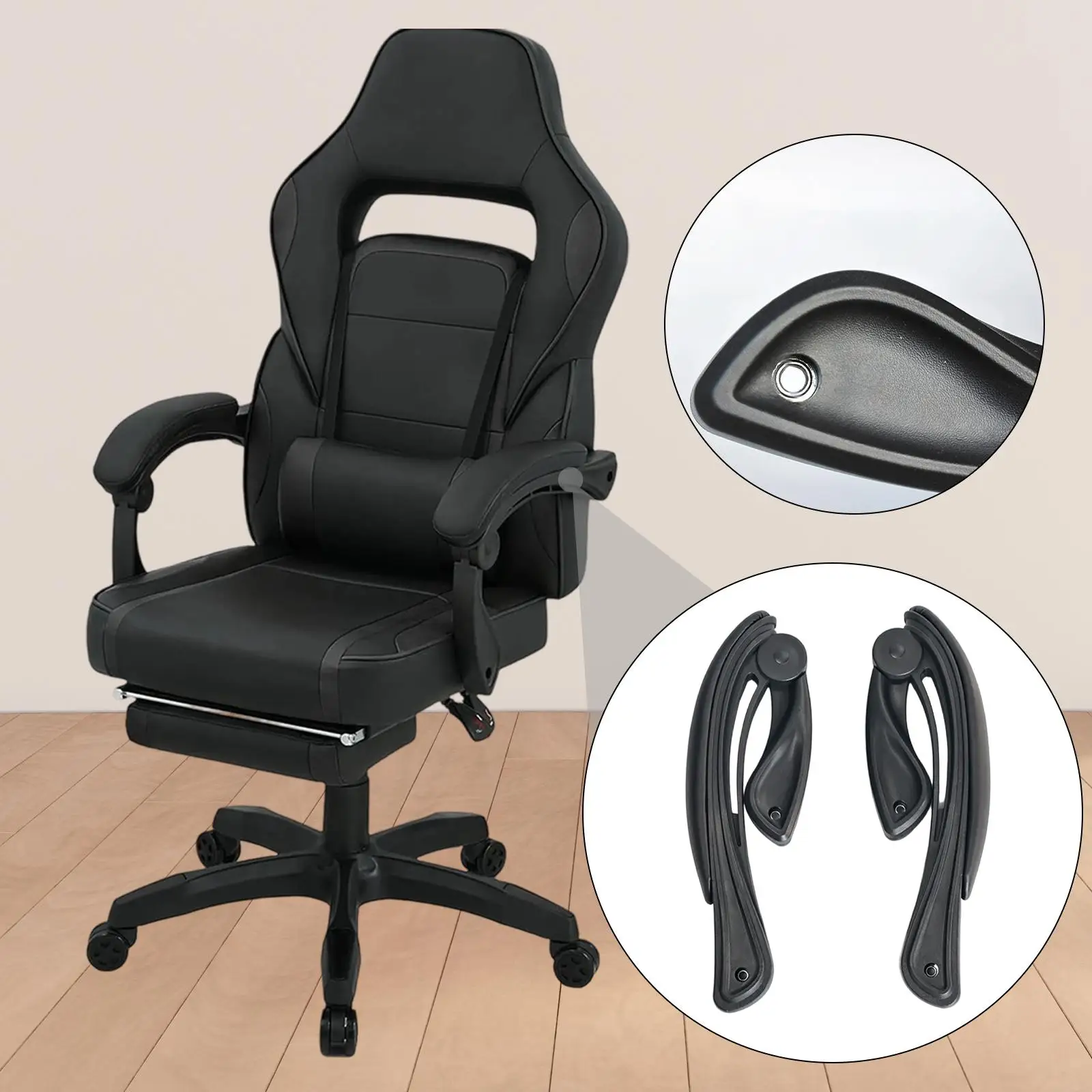 Office Chair Adjustable Arms Computer Chair Armrests Replacement with Pads