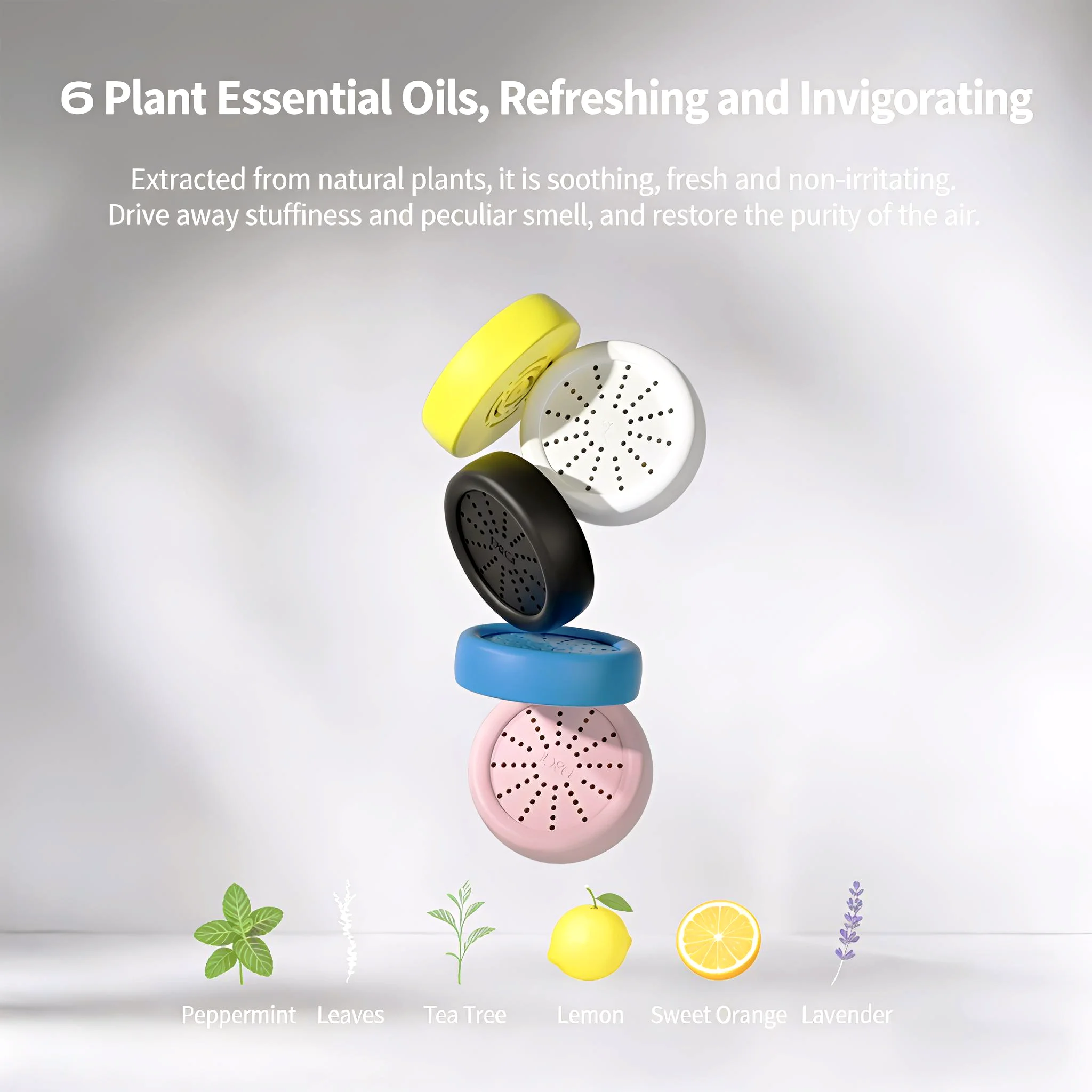

DaoCit Eco-Friendly Non-Toxic Bead-Popping Aromatherapy Fan Air Freshener with Lemon Fragrance for Home & Car