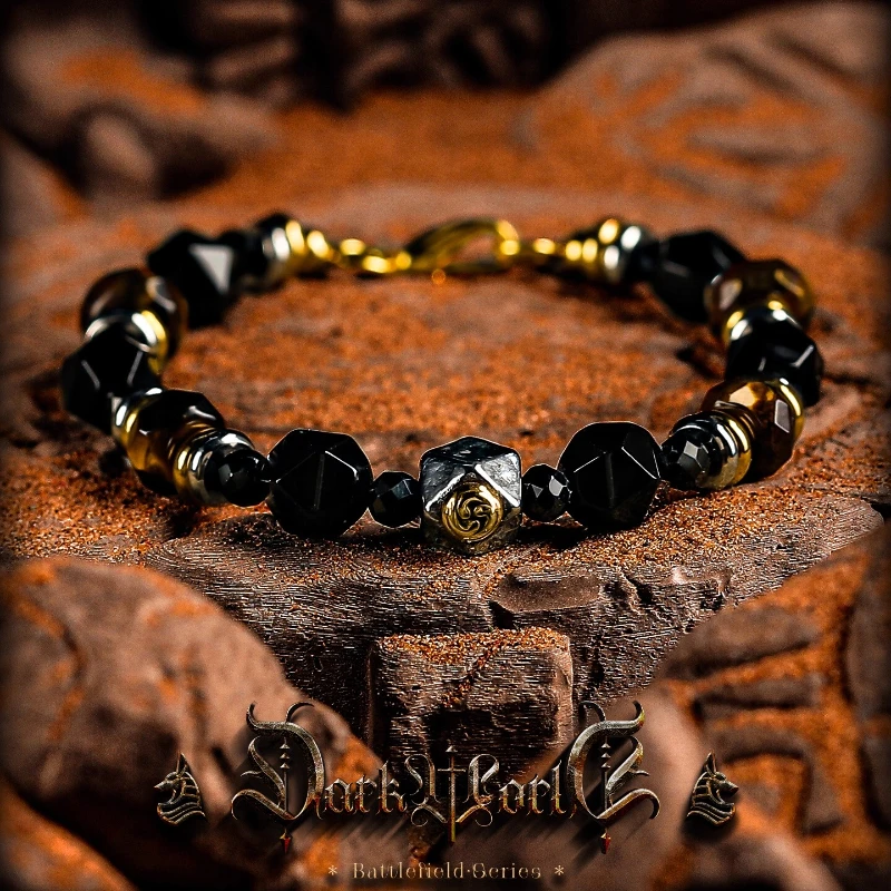 

HQ Natural Stone Bead Bracelets for Man Black Spinel Tiger Eye Obsidian Bangle Bracelet Vintage Good Luck Amulet Jewelry Gifts