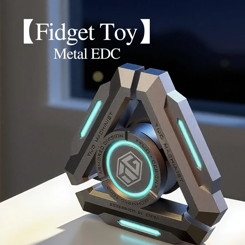 빛나는 금속 피젯 스피너 - 성인용 자이로 핸드 스피너, 스트레스 해소, 무소음 EDC 장난감, ADHD 불안 완화, 멋진 선물