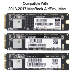 256GB 512GB 1TB SSD para Macbook Air A1465 A1466 EMC2631 2632 2925 MacBook Pro A1398 A1502 IMac A1418 A1419 Atualização de capacidade SSD