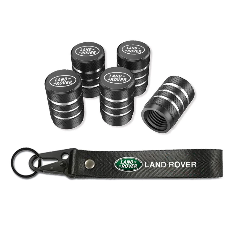 Car Tire Valve Stems Cap Wheel Air Valve Cover Car Keychain Keyring For Land Rover Range Rover Evoque Velar Defender Discovery