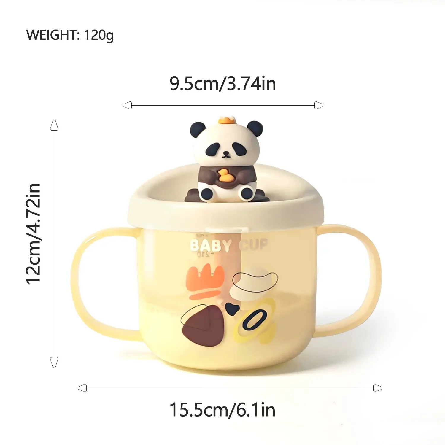 

Чашка для молока с изображением детской панды, 300 мл, чашка для завтрака большой емкости, чашка для воды, пищевой полипропиленовый материал, прозрачные весы против падения, рождественский подарок
