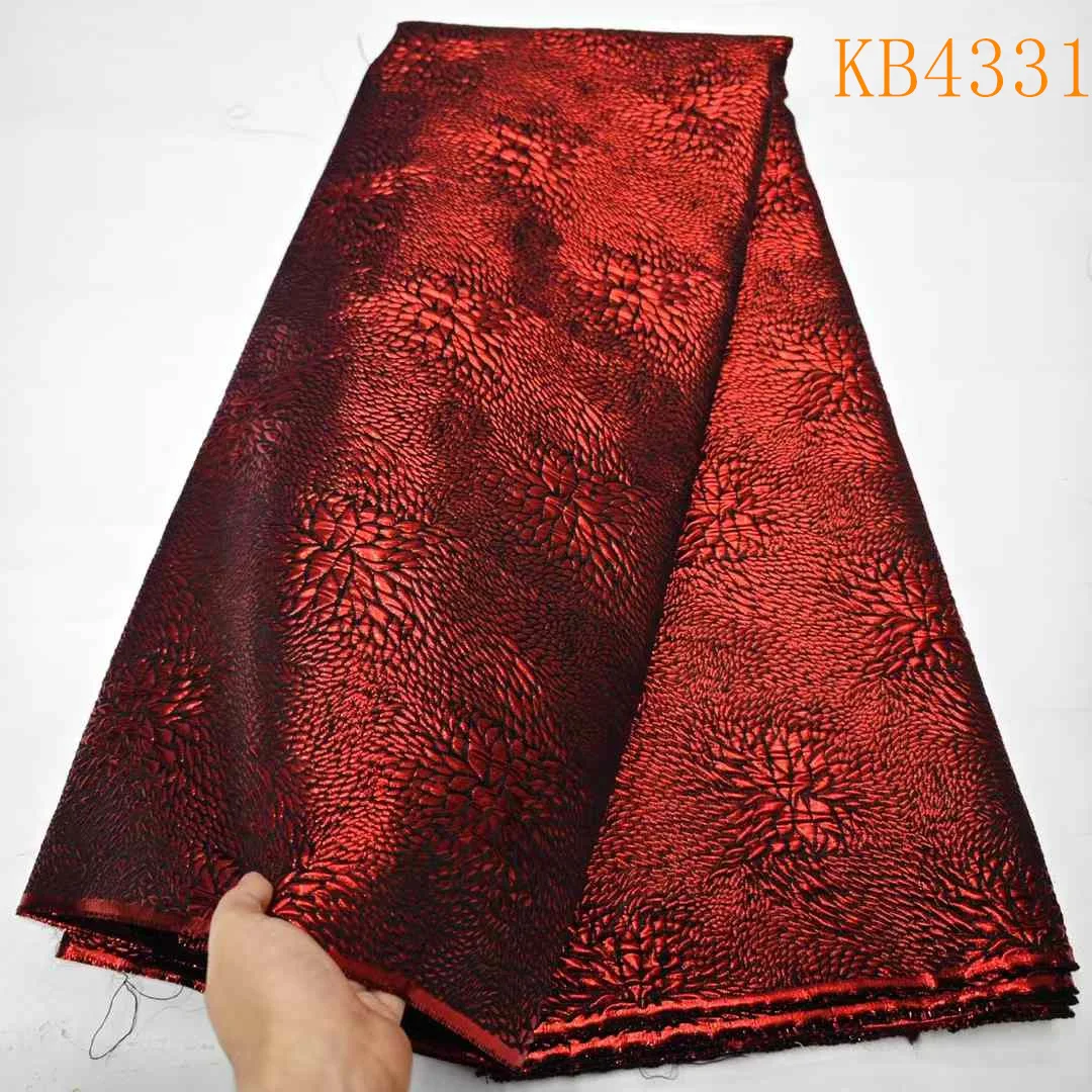 5 Yards Fabric Damask Latest Lace Fabric High Quality 2024 Red Brocade Jacquard Lace Fabrics For Wedding Party Dresses KB4331