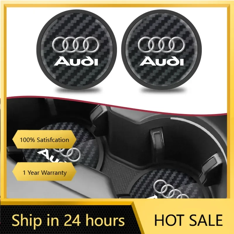 

2025 Hot 2pcs Car Coasters Water Cup Slot Non-Slip Mat For Audi A6L A3 A4 A5 A6 A7 A8 Q6 Q7 Q8 TT S5 S7 S8 RS7 RS6 Sline Auto Ac