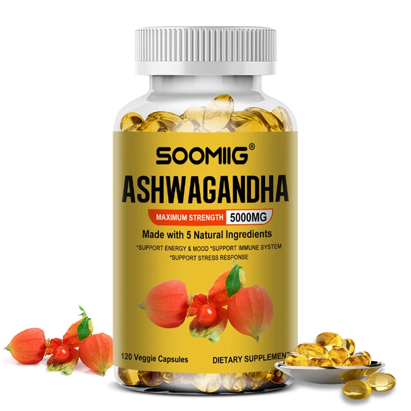 ASHWAGANDHA, Maximum Strength, 5000 Mg, Supports Energy and Mood, Immune System, Stress Response