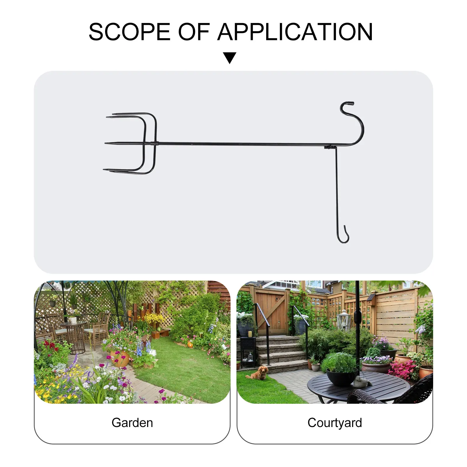 

Outdoor Ground Hook Iron Shepherd Stake For Yard Garden Heavy Duty Lamp Hanging Support Streetlamp Hanger Garden Inserted