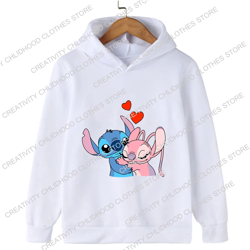 Stitch Children Hoodies Lilo & Stitch Sweatshirt Kawaii Fashion Pullover Anime Cartoons Casual Clothes Girl Boy Kid Tops