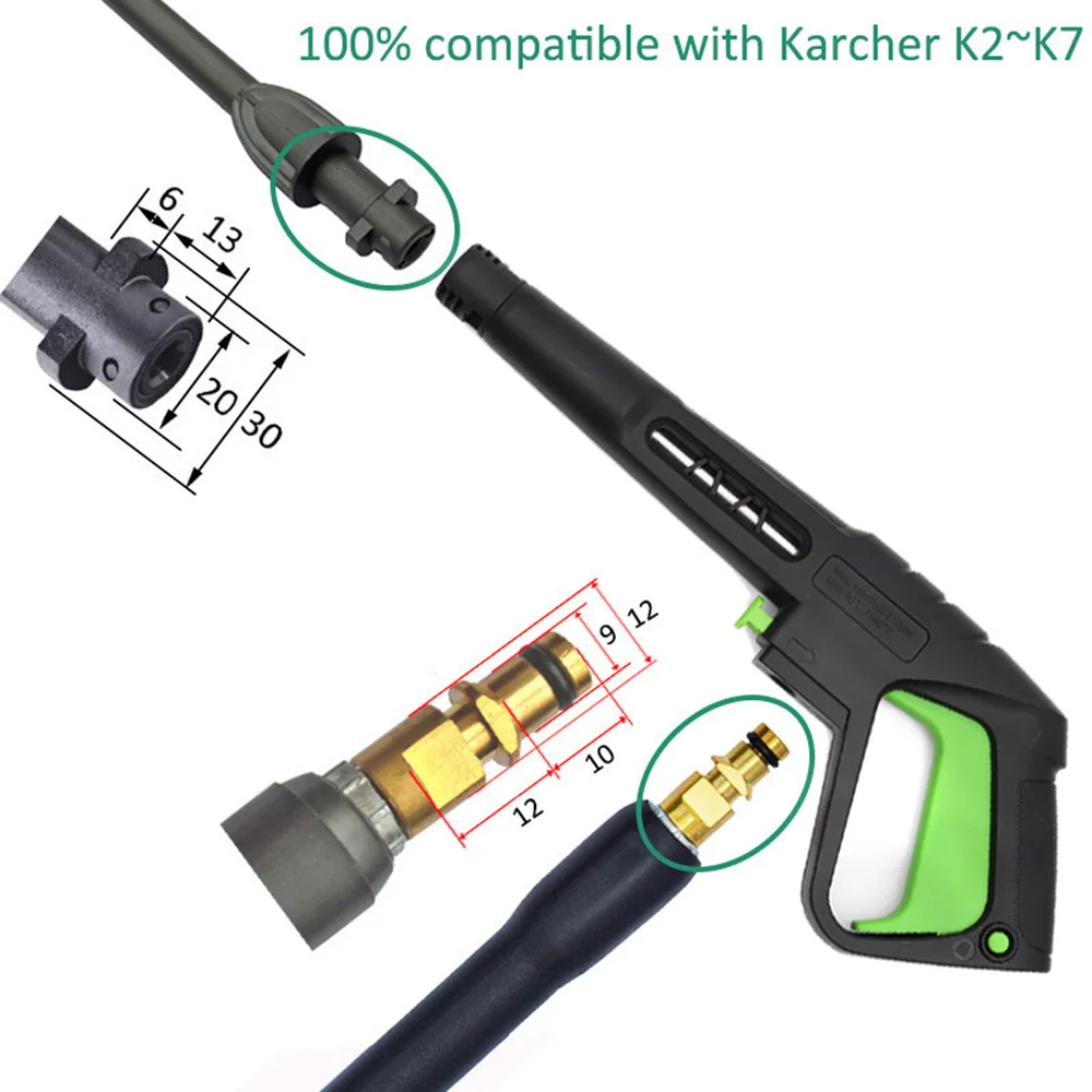 Pistolet de Pulvérisation à Haute Pression pour Nettoyeur de Voiture, Buse à Lance, Jet d'Eau, Turbo Rotatif, Pointe de Buse pour Karcher