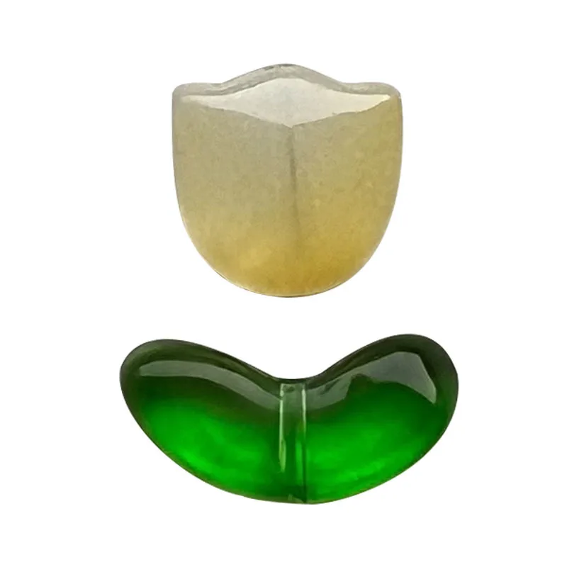 150Pcs Tulip Petals Glazed Beads Handmade DIY Bracelets Wind Chimes Clothing Accessories Glass Straight Hole Materials