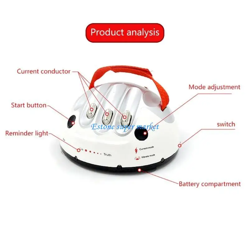 090B Tricky Funny Adjustable Polygraph Test Equipment, Upgrade Micro Electric Shock for Jokes Partys