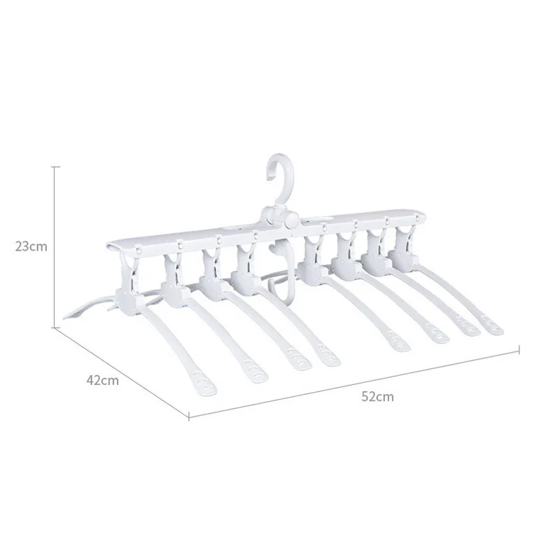8 in 1 Creative Folding Clothing Wardrobe Storage Hanger Wardrobe organizer 1 button shrink thick hanger Plastic clothes hanging