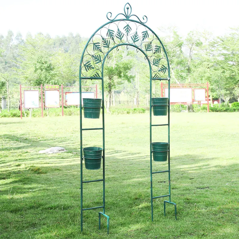Outer single retro courtyard wrought iron floor insert climbing vine bracket balcony grid with Tong screen flower stand