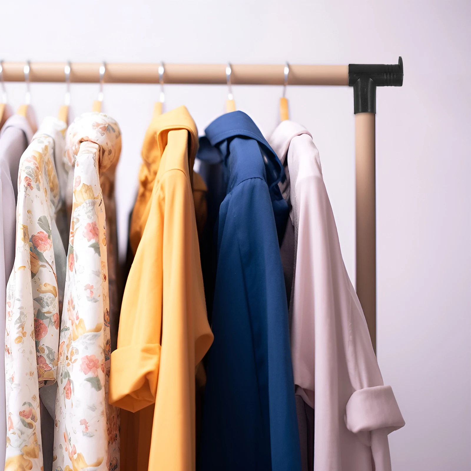

2 Pcs Right Angle Joint Plug Plastic Connector Hanger Connection Clothes Drying Rack Joints