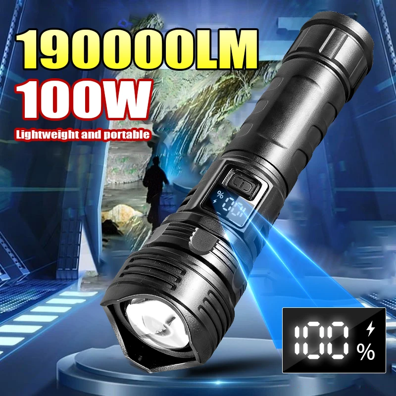 

Ультра мощный светодиодный фонарик USB перезаряжаемый факел портативный Zoomable Camping Light 4 режима наружного пешего аварийного освещения