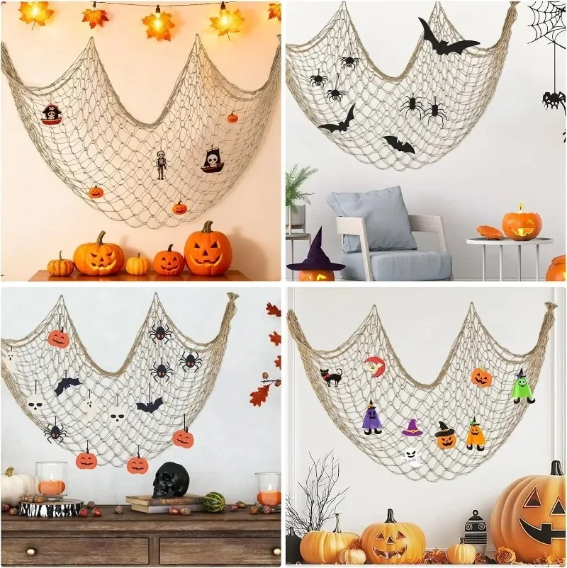 1/4x Fishing Net Decoration Multi‑Purpose Wall Photo Hanging Fishnet Ocean Nautical Theme Decor Home Background Decor Supplies view 6