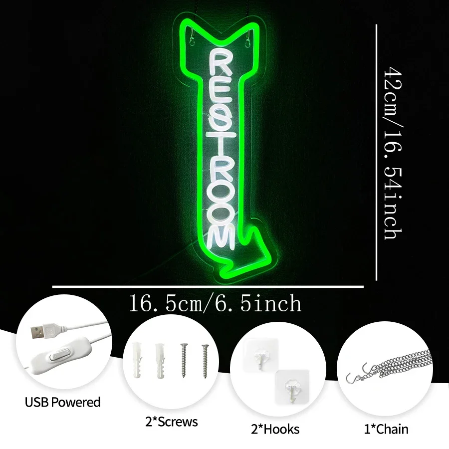 Toilet Neon Light Arrow LED Business Sign For Hotel Bar Hospital Mall Store Office Decoration Restroom Neon Sign for Wall Decor