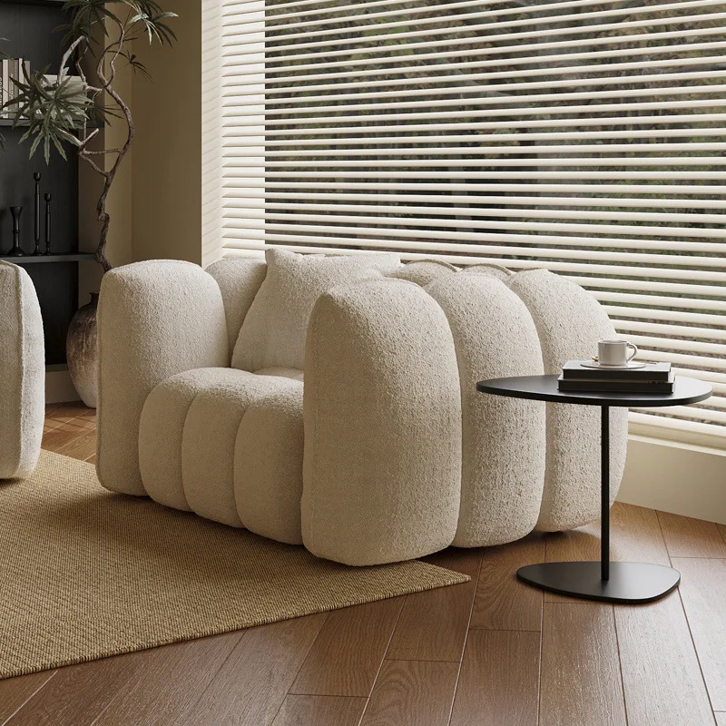 

reception living room pumpkin lamb wool casual single sofa chair