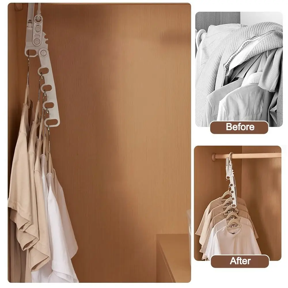 New Foldable Clothes Drying Rack Five-hole Multi-function Clothes Hook Angle Adjustable Clothes Hanger Hotels