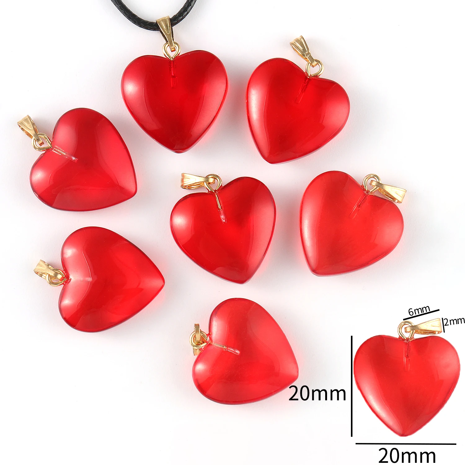 Czech Lampwork Crystal Glass Cross Pendants Heart Strawberry Peach Ball Handicraft Bead For Jewelry Making DIY Bracelet Necklace