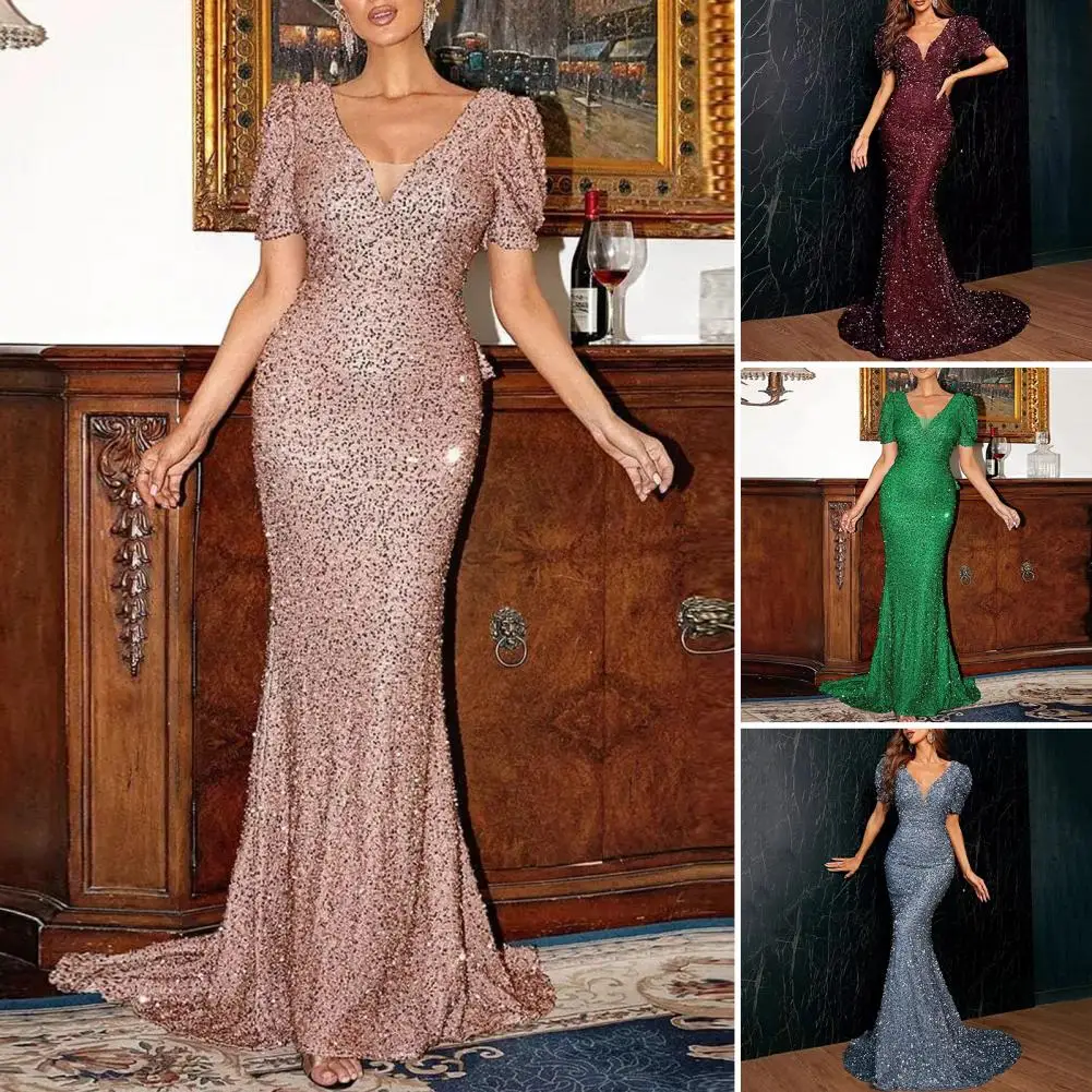 

Sexy Elegant Prom Wedding Evening Dresses For Women 2024 Luxury Birthday Party Dress Woman Maxi Sequin Summer Christmas Dress
