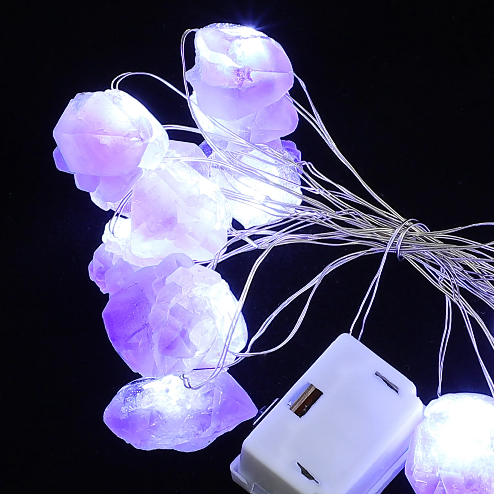 كريستال حجر سلسلة ضوء السلس مصقول الزخرفية شنقا سلسلة ضوء للمنزل شرفة حزب حديقة الغلاف الجوي