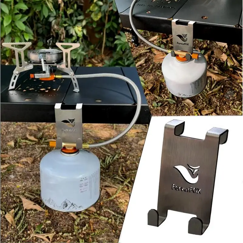 Propane Gas Tank Hanger Clip Stainless Steel Camping Table Hangers Tank Holder Portable Camping Gas Hanger Clip Camping Supplies