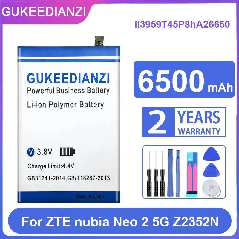 

Mobile Phone Battery Li3959t45p8ha26650 For Zte Nubia Neo 2 5G Z2352N Fast Charging Reliable Power 6500Mah