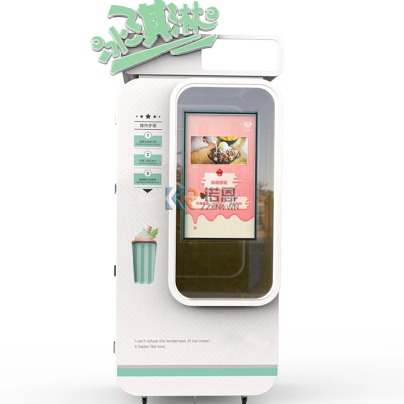 Italian popular automatic frozen food ice cream machines self service soft ice cream cone vending machine