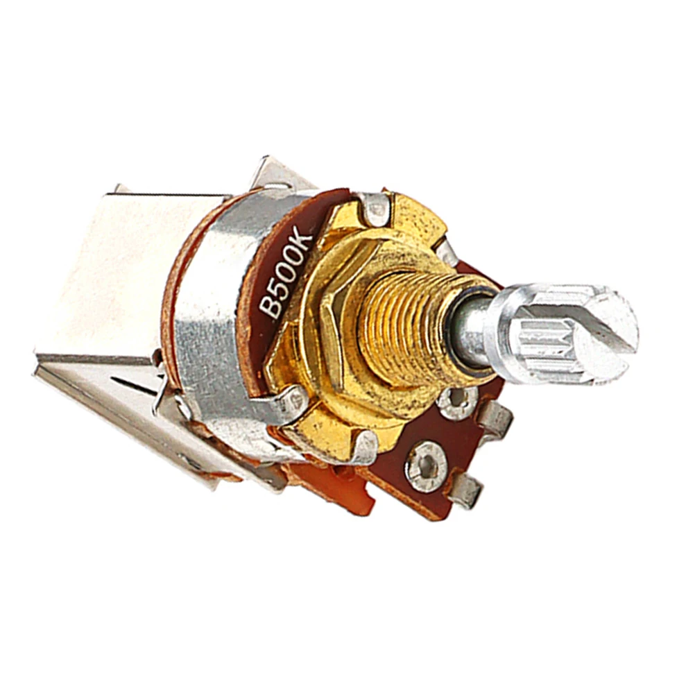 

1pcs 500K Split Shaft Guitar Potentiometer Linear Taper Volume Control For Electric Bass Audio Equipment Replacement Part
