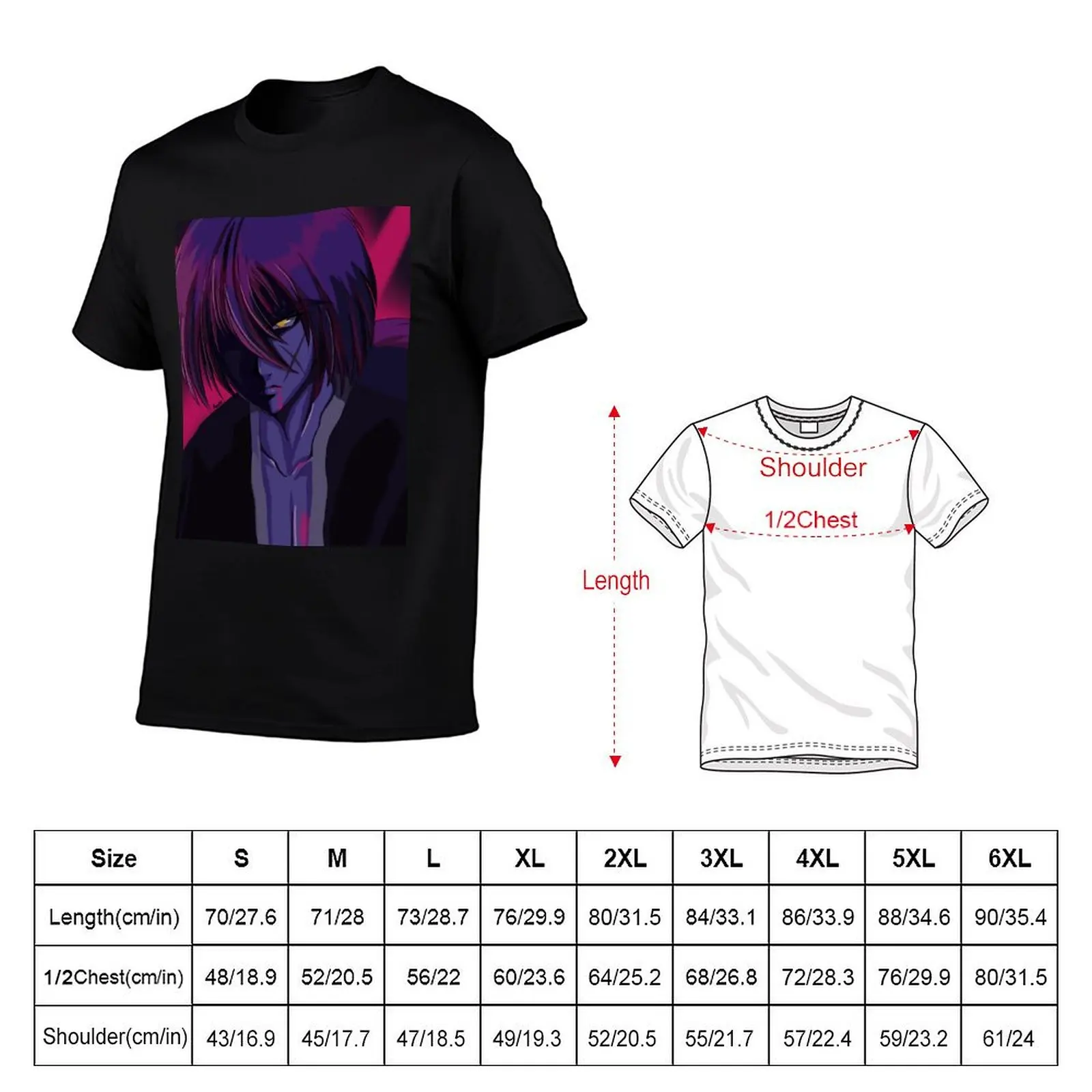 Battousai - Rurouni Kenshin T-Shirt Outdoor Work Short Sleeve Top