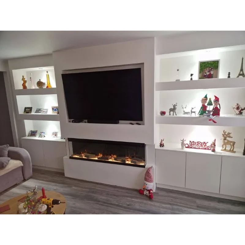 Christmas Discount 1000 Mm Holographic Fireplace 3-Sided Glass Linear Digital Electric Fireplace Freestanding For Hotel
