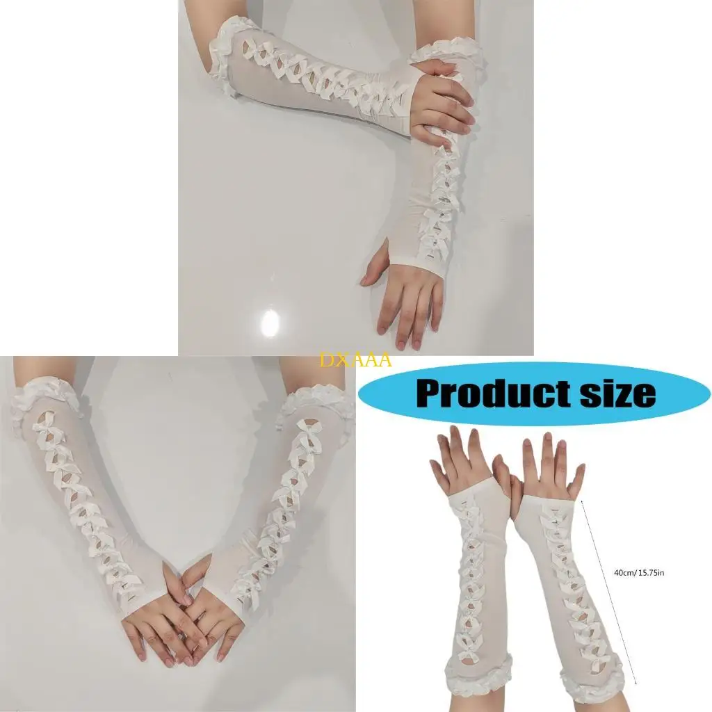 

DXAA Breathable Hollowed Gloves For Women Sun Outdoor Event Party Wear