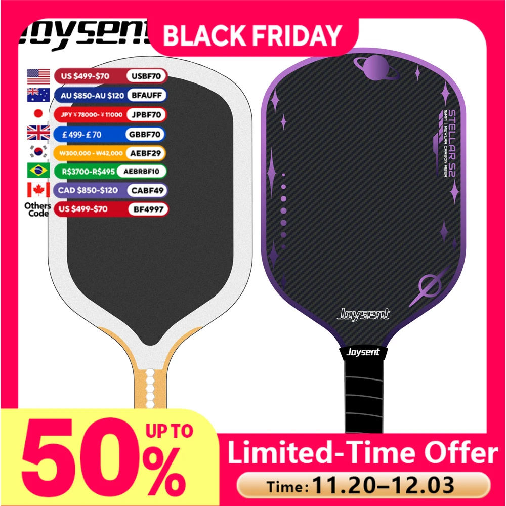 

Pickleball Paddles epp EVA Foam Pro Kevlar Carbon Fiber 16mm Thermoformed Spin Control Power Joysent Racket Intermediate Expert