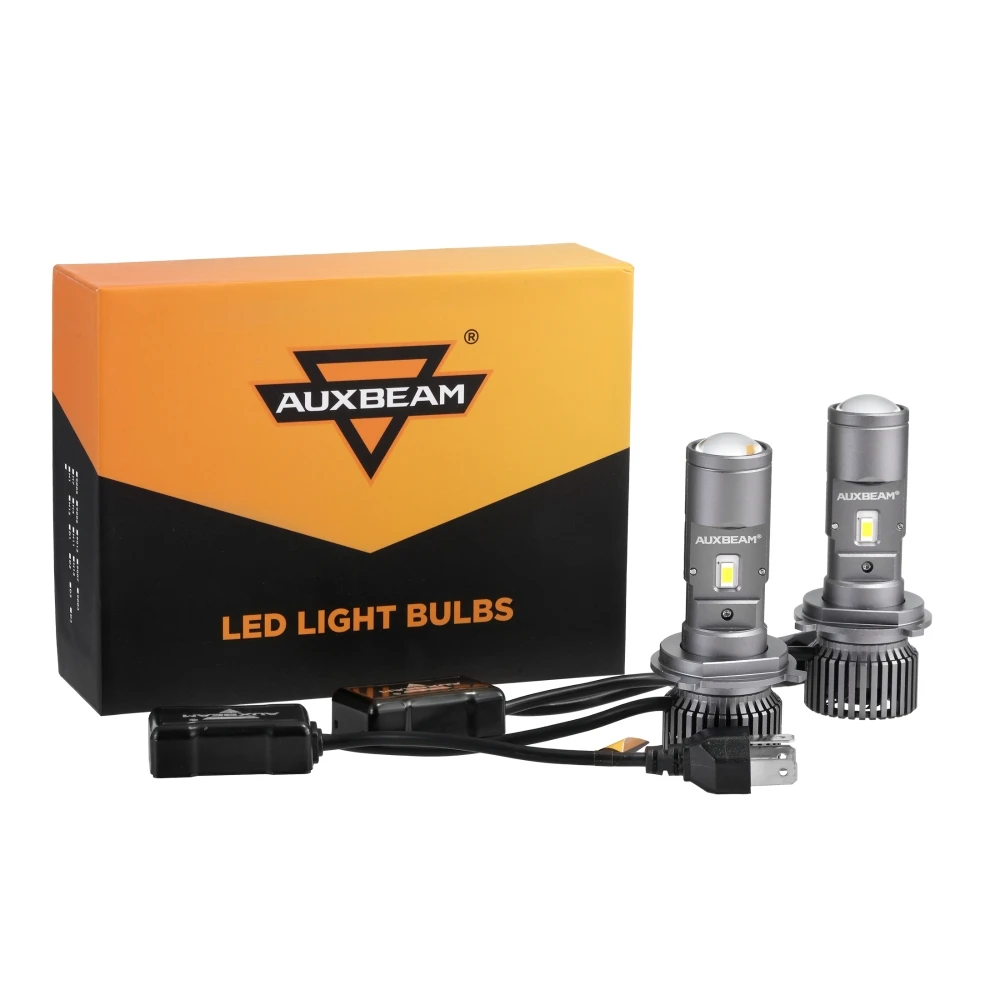 Bombillas LED para Faros Delanteros AUXBEAM H4/HS1, Mini Proyector Bi-LED, Doble Haz Alto/Bajo, para Motocicleta, Auto, Camioneta, ATV, UTV, Moto de Nieve