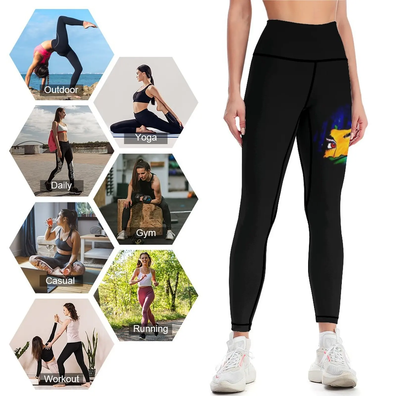 Eyes of the Taino (Old San Juan) Leggings legings for fitness Female legging pants for girls Womens Leggings image 4