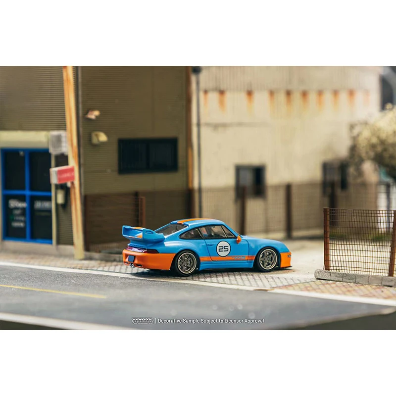 TW In Stock 1:64 993 Remastered Gunther Werks Blue Orange Diecast Diorama Car Model Collection Miniature Toys Tarmac Works