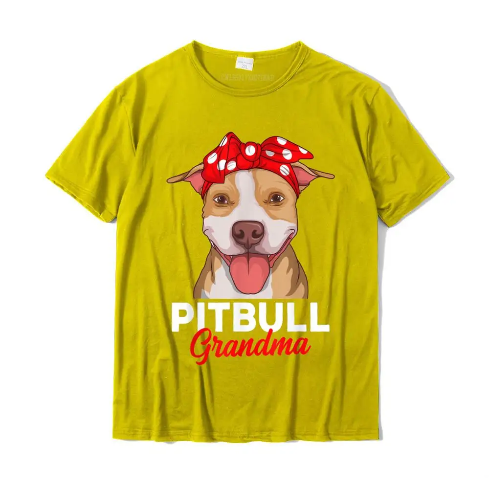 Pitbull Grandma Pittie Dog Mom Funny Women T-Shirt Prevalent Mens Tshirts Cotton Tops Shirt Classic