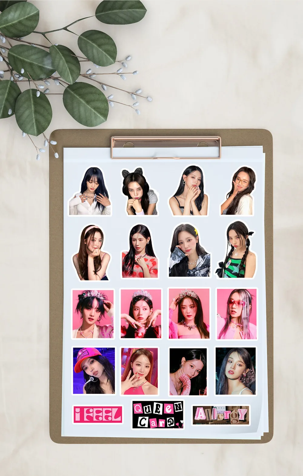 Imagem -05 - Conjunto Kpop Gidle Inever Die Adesivos Álbum Cartões Lomo g I-dle Meninas i Burn Cartão de Foto Minnie Cartão Postal Adesivos Fãs Presente 100 Peças