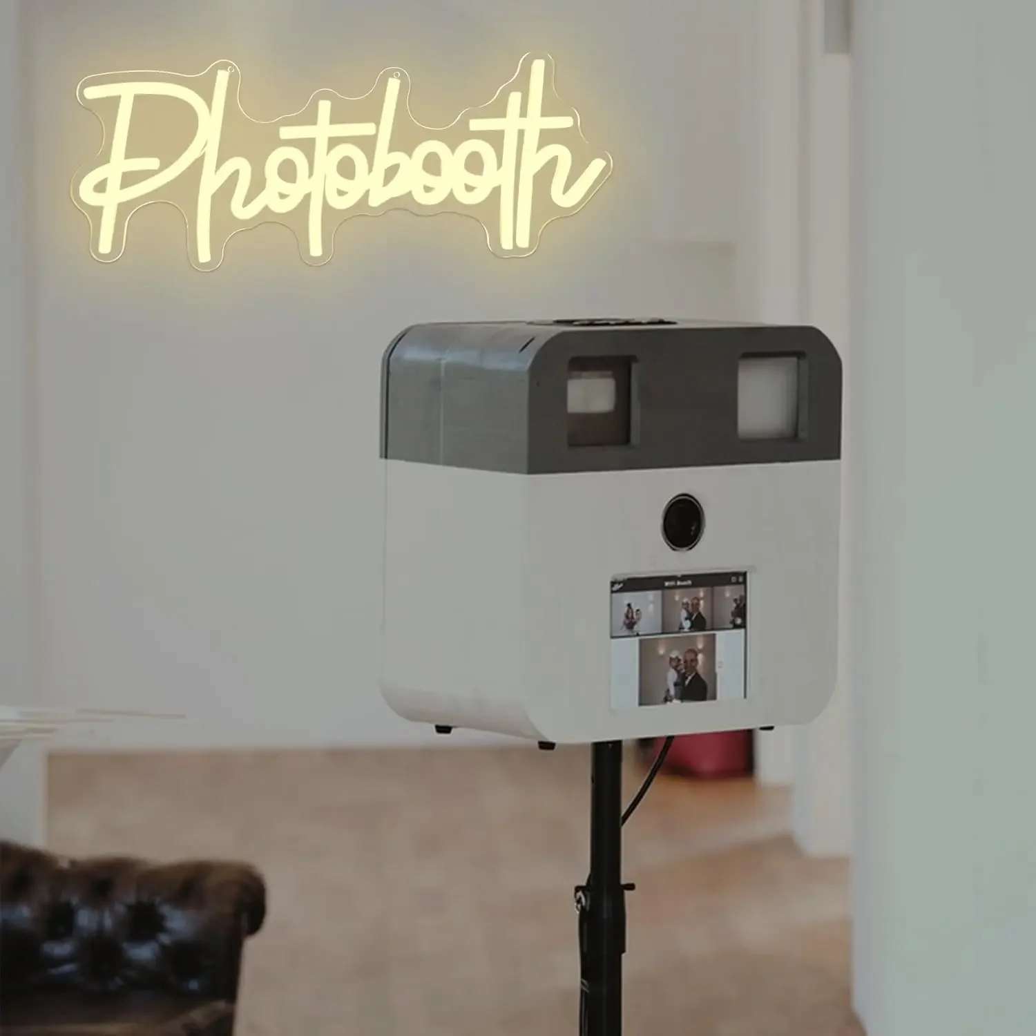 

Photo Booth Neon Sign for Wall Decor Photography Signs for Wedding Guestbook Open Engagement Party Business Reception