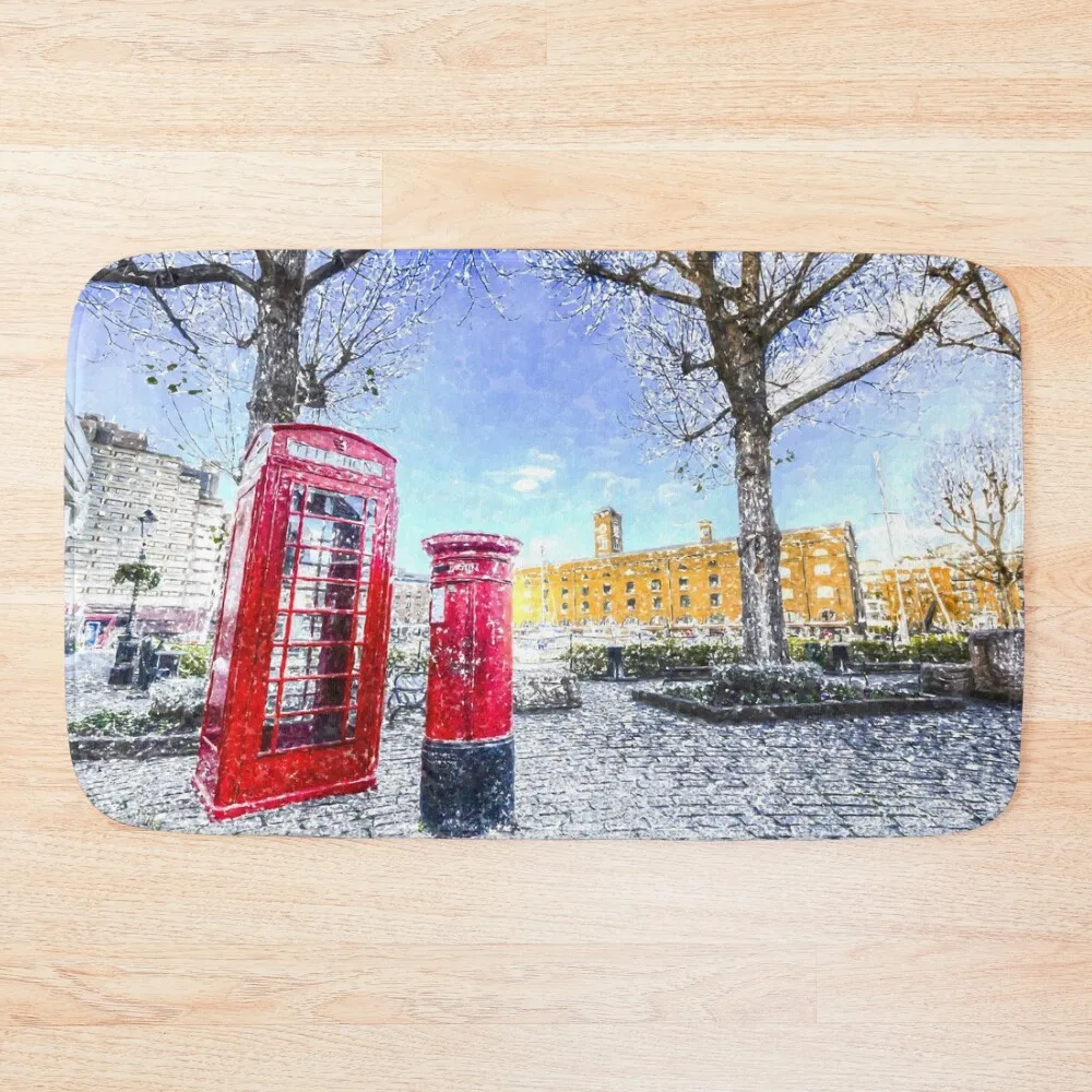 

Post Box Phone Box London Art Bath Mat Rugs Baths Toilet Floor Mat
