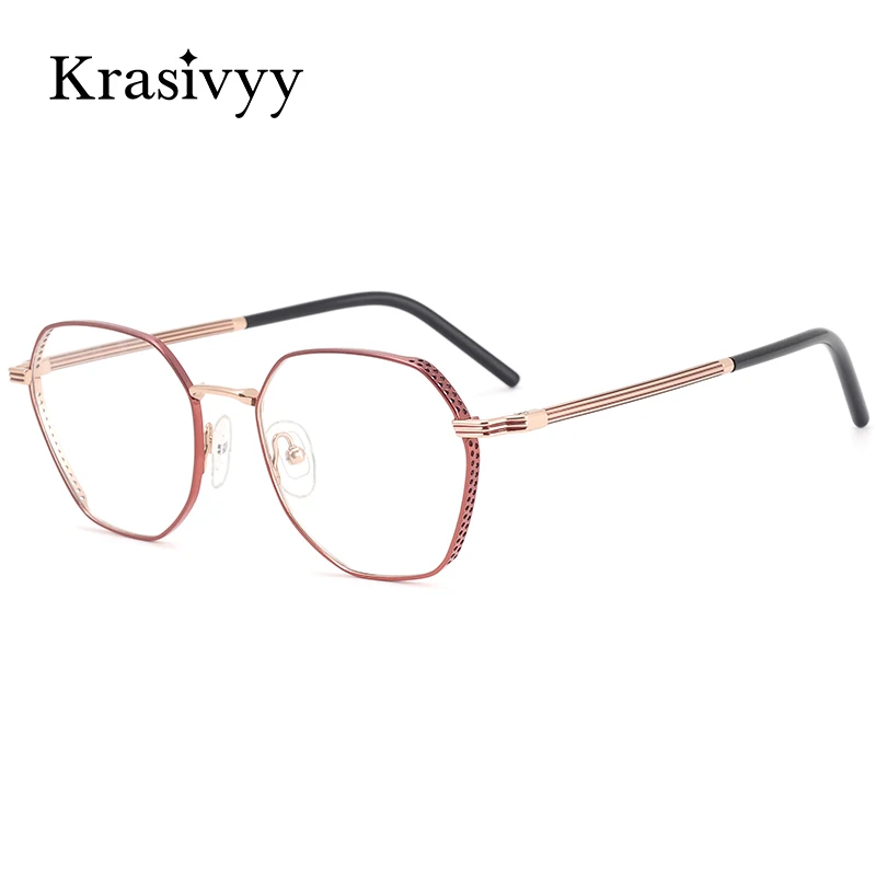 Krasivyy Luxury Pure Titanium Glasses Frame Women Ultralight Full-Rim Prescription Eyeglasses Lady Korean Myopia Optical Eyewear