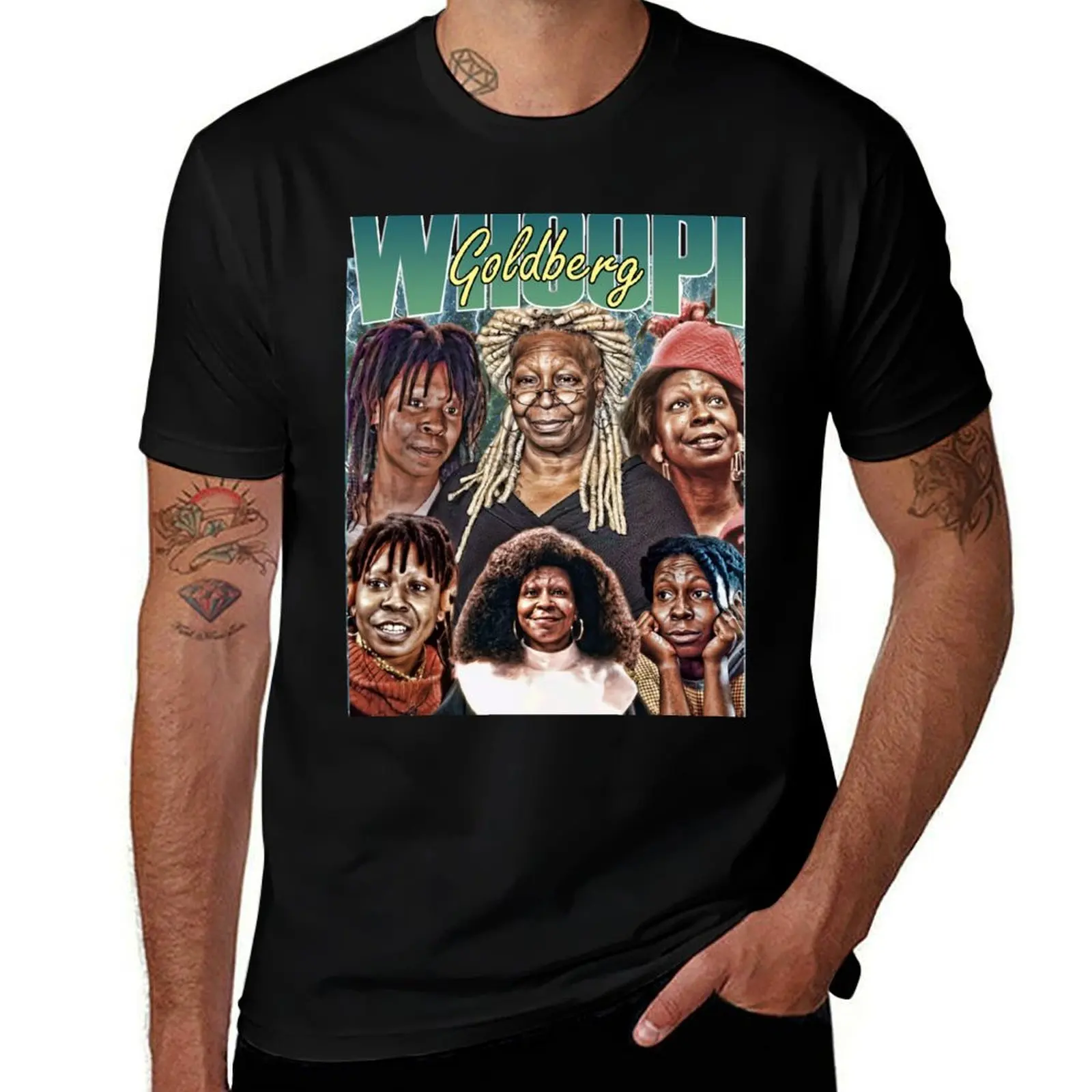 Whoopi Goldberg Tribute Homage Classic Bootleg T-Shirt t shirts for man slim fit T-Shirt
